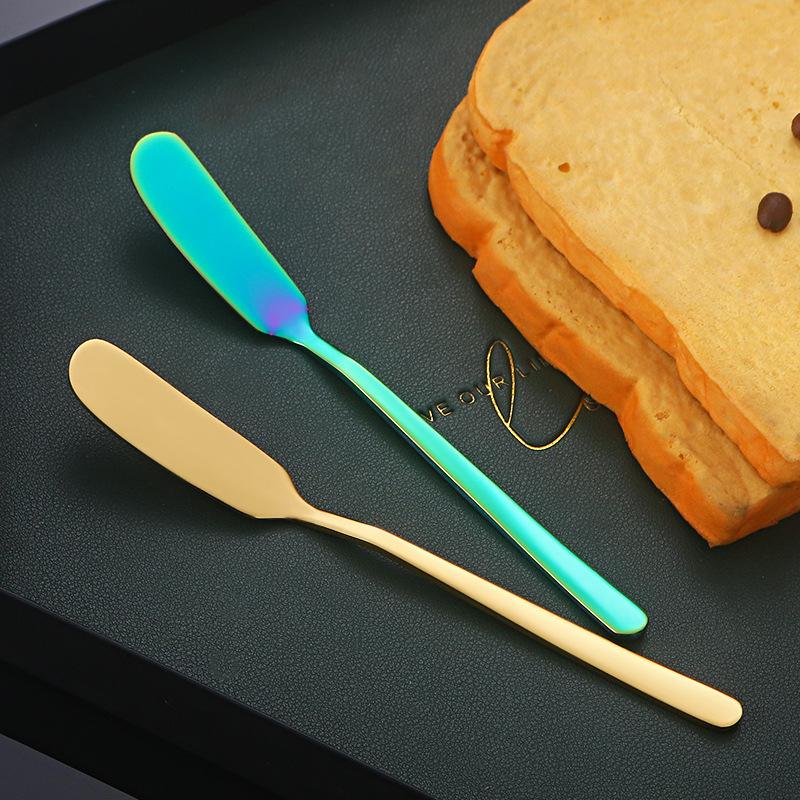 Edelstahl Buttermesser Vergoldet Koreanischer Stil Langstieliges Marmeladen-Butterstreichmesser Butter Spritzmesser