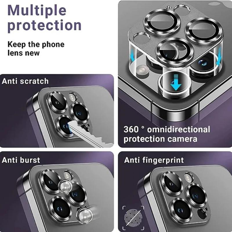Sticlă metalică completă pentru cameră, acoperire completă, pentru iPhone 16 Pro Max 13 12 Mini, pentru iPhone 15 14 11 Pro Max 16 Plus, sticlă de protecție pentru cameră