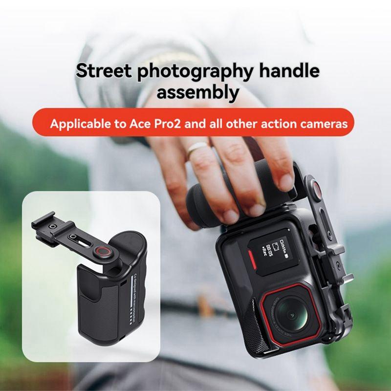 T35C For Pro 2 Street Photography Handle Component Wireless Control Side Handle for Action/ 13 Cameras