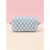 1Pc Makeup Bag Black, Checker Cosmetic Bag Square Waterproof, Women Bags For Make Up, Small Bag Storage Makeup Case, Travelling Bags For Ladies