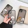 Luxury Funny Cute Skeleton Skull Cat Case for iPhone X XS XR 16 15 14 13 12 11 Pro Max SE2 7 8 Plus Shockproof Back Cover Funda