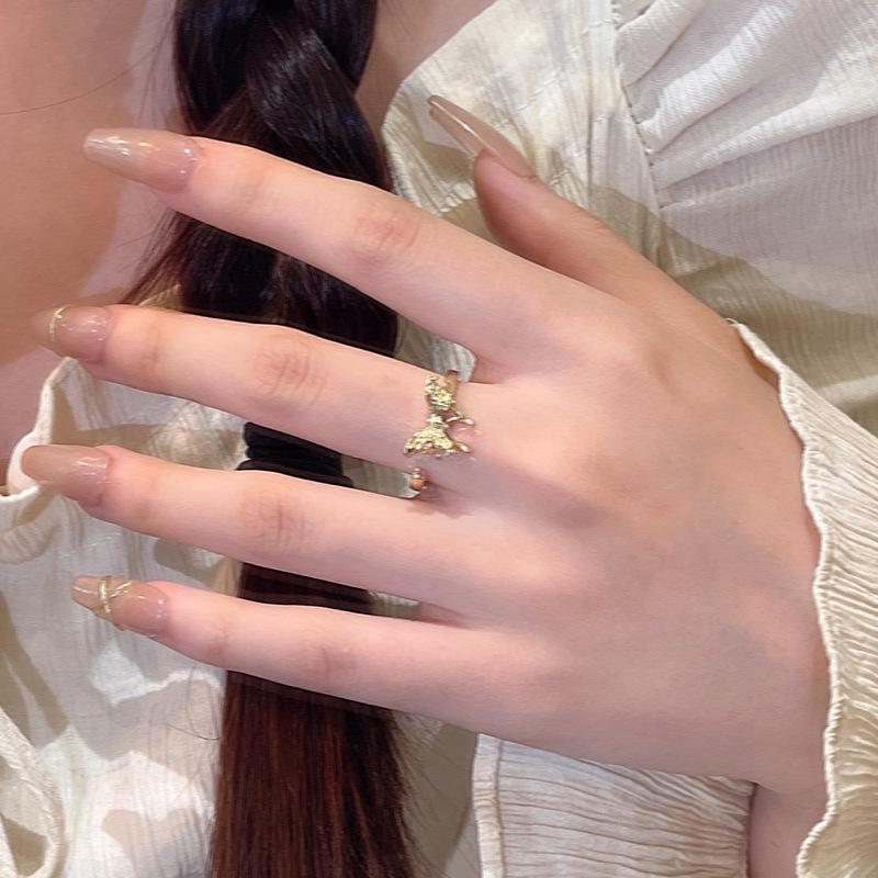 Elegant Irregular Butterfly Ring - High-End Simple Design for Women