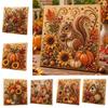 Künstlerisches Perlenmalerei Herbst-Set mit künstlichen Perlen, Herbst-Thema Kunst-DIY-Set für Anfängerfreundliche Erwachsene, Fuchs Kürbis 3D Bastelset Thanksgiving Zuhause