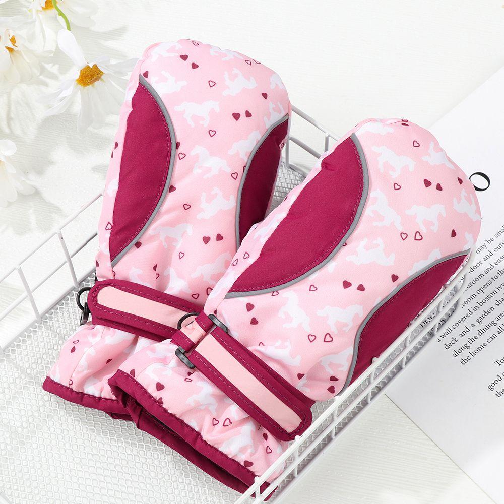 Warm Windproof Waterproof Outdoor Riding Long-sleeved Mitten Snow Snowboard Children Ski Gloves