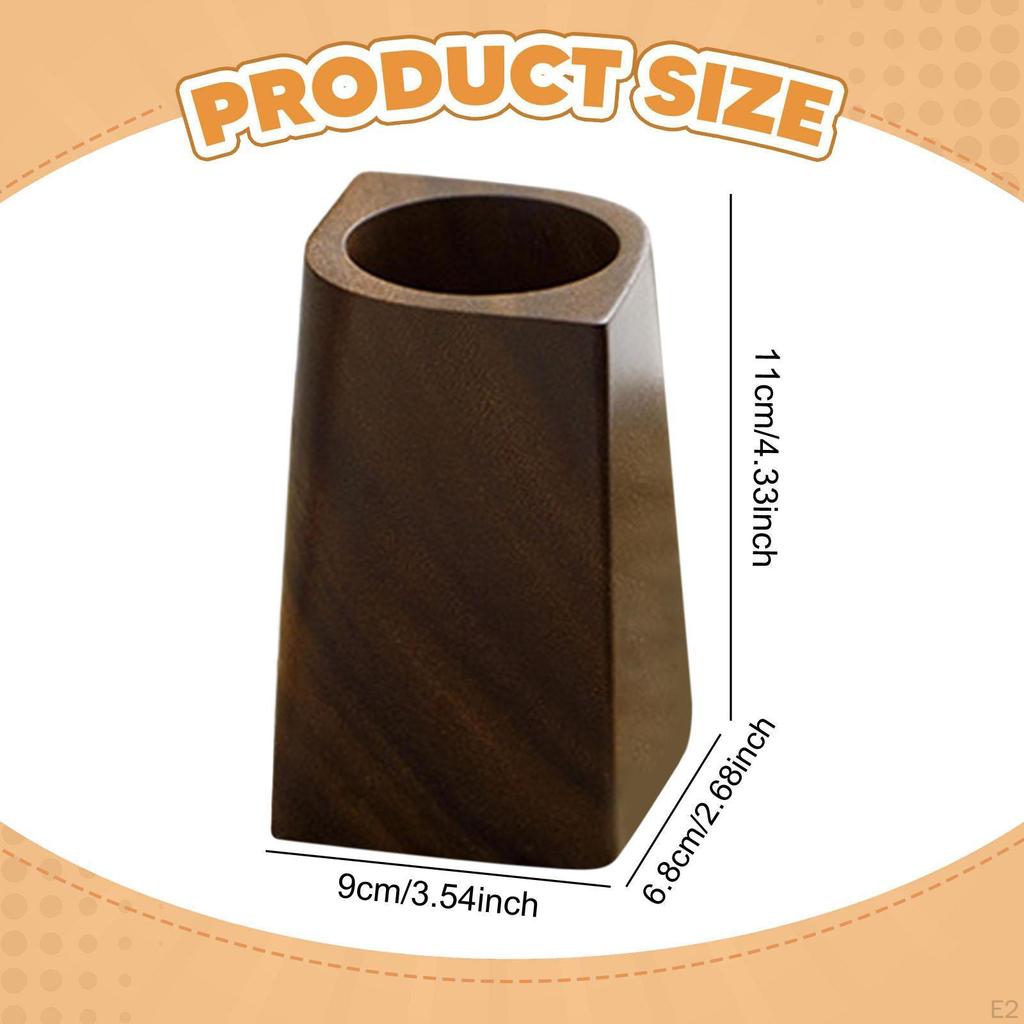 Desk Pen Holder Wooden Simple Home Office School Supplies Gift Pencil