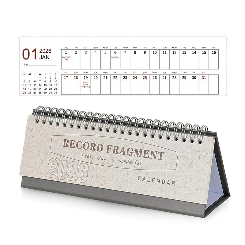 

2026 Korean Calendar Simple, Fresh And Creative Desktop Decoration Plan Check In Notebook