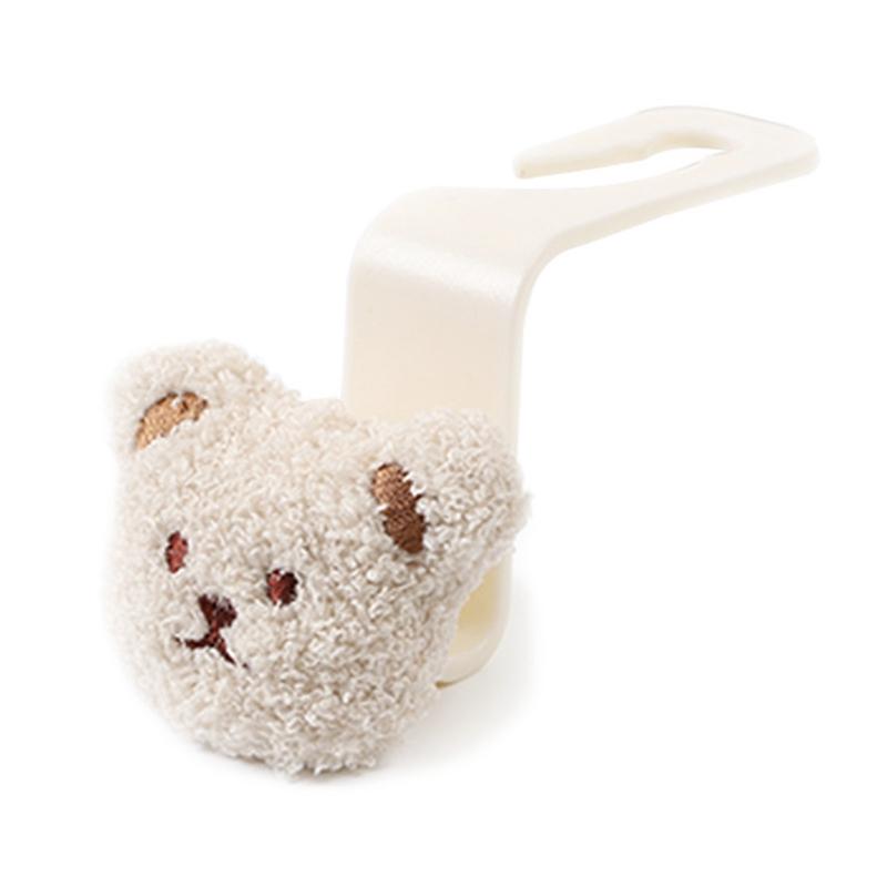Creative Car Seat Back Cute Plush Bear Doll Hook Inside Car With Decorative Plastic Pendant Finishing Storage Hook