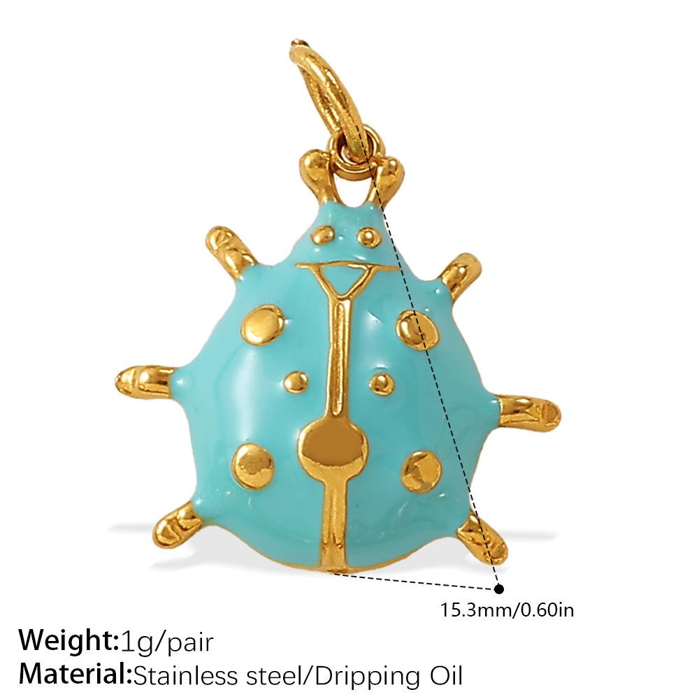 Cartoon Oil Dripping Fruit Diy Pineapple Pendant Stainless Steel Gold-Plated Dopamine Accessories