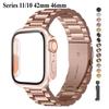 Change To Ultra Case+Strap For Apple Watch Band 46mm 42mm 44mm 45mm 41mm 40mm Metal Stainless Steel Belt for Iwatch 11 10 9 8 7