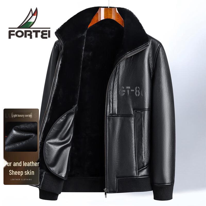 

Men s Winter Lambskin Fur-Lined Leather Jacket L