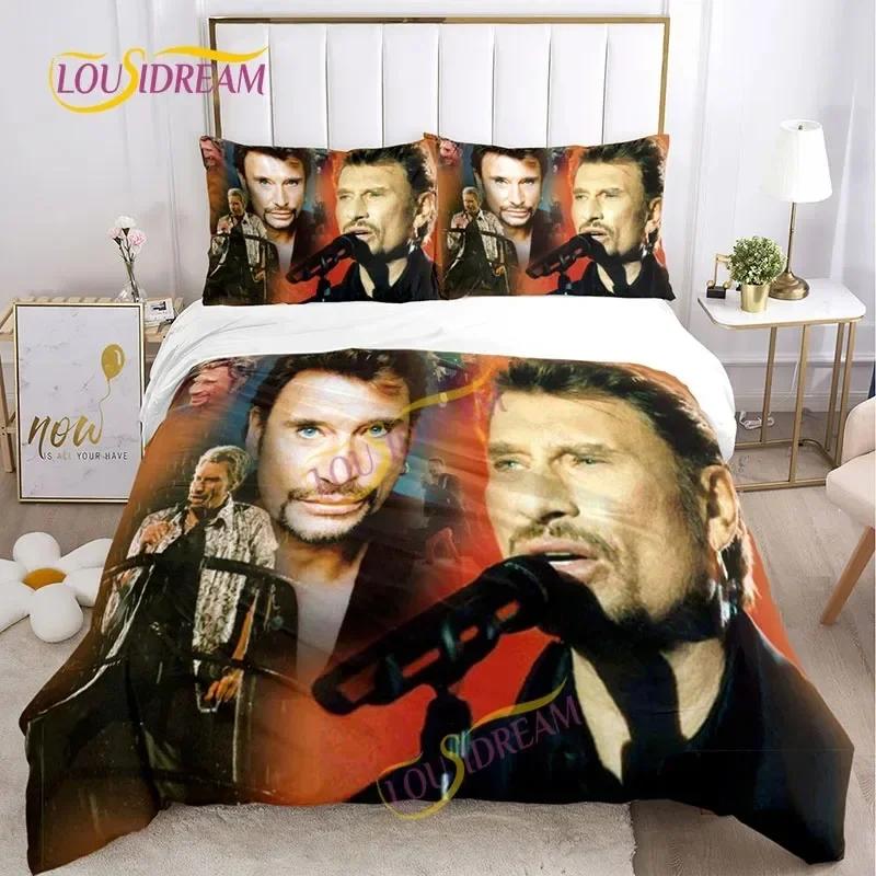 

Music Print duvet Set Johny Halyday Polyester Music Beding Set DIY Fan Gift Pilowcase Bed Soft Duvet Cover Quen Super King-Sized Dimensionsd Dimension 120*200cm Single