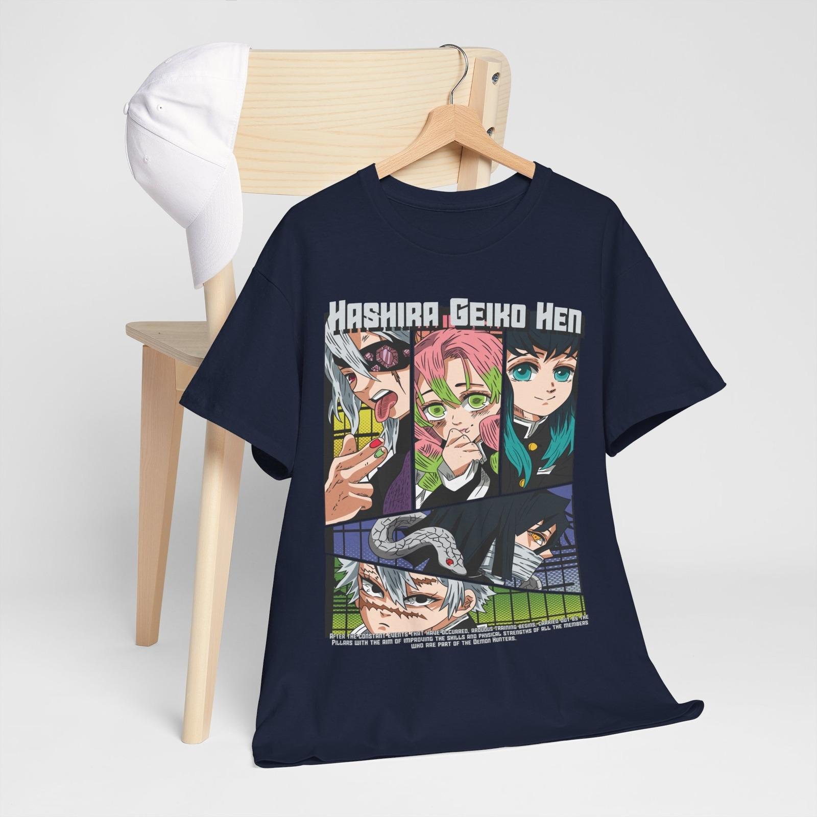 

2026 Summer Demon Slayer Anime Hashira Geiko Hen Printed Loose Shortsleeved Pure Cotton Childrens Tshirt Unisex Casual Loose S