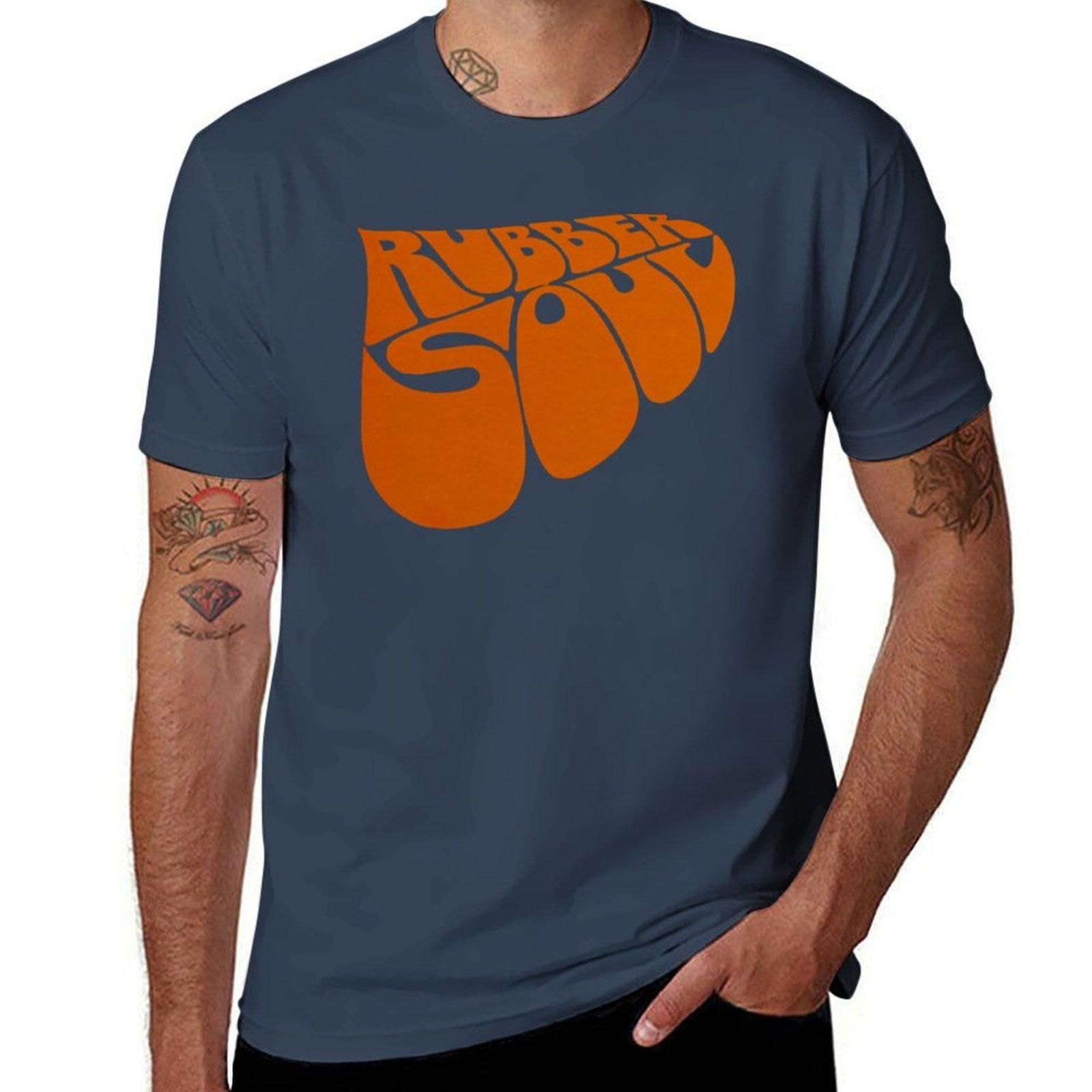 XIXI Fashion HOGE KWALITEIT Rubber Soul Logo T-Shirt heren grafische t-shirts man t-shirts grafisch T-shirt XL