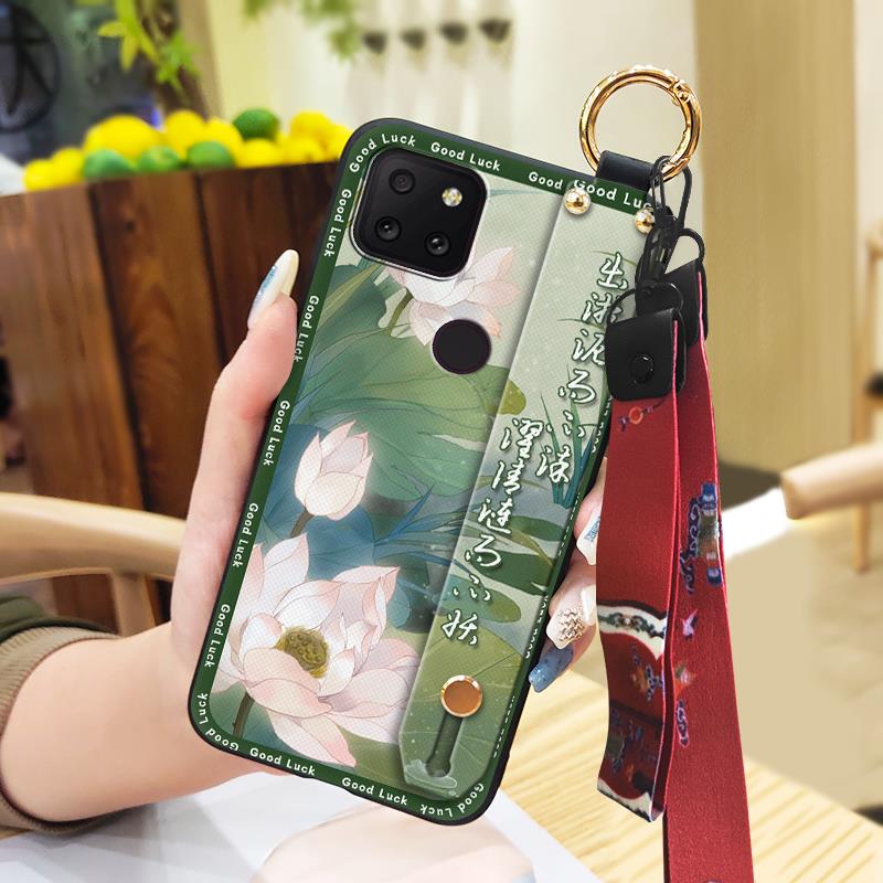 Anti-knock Lanyard Phone Case For TCL T-Mobile Revvl 5G Fashion Protective Phone Holder Ring Wrist Strap Chinese style