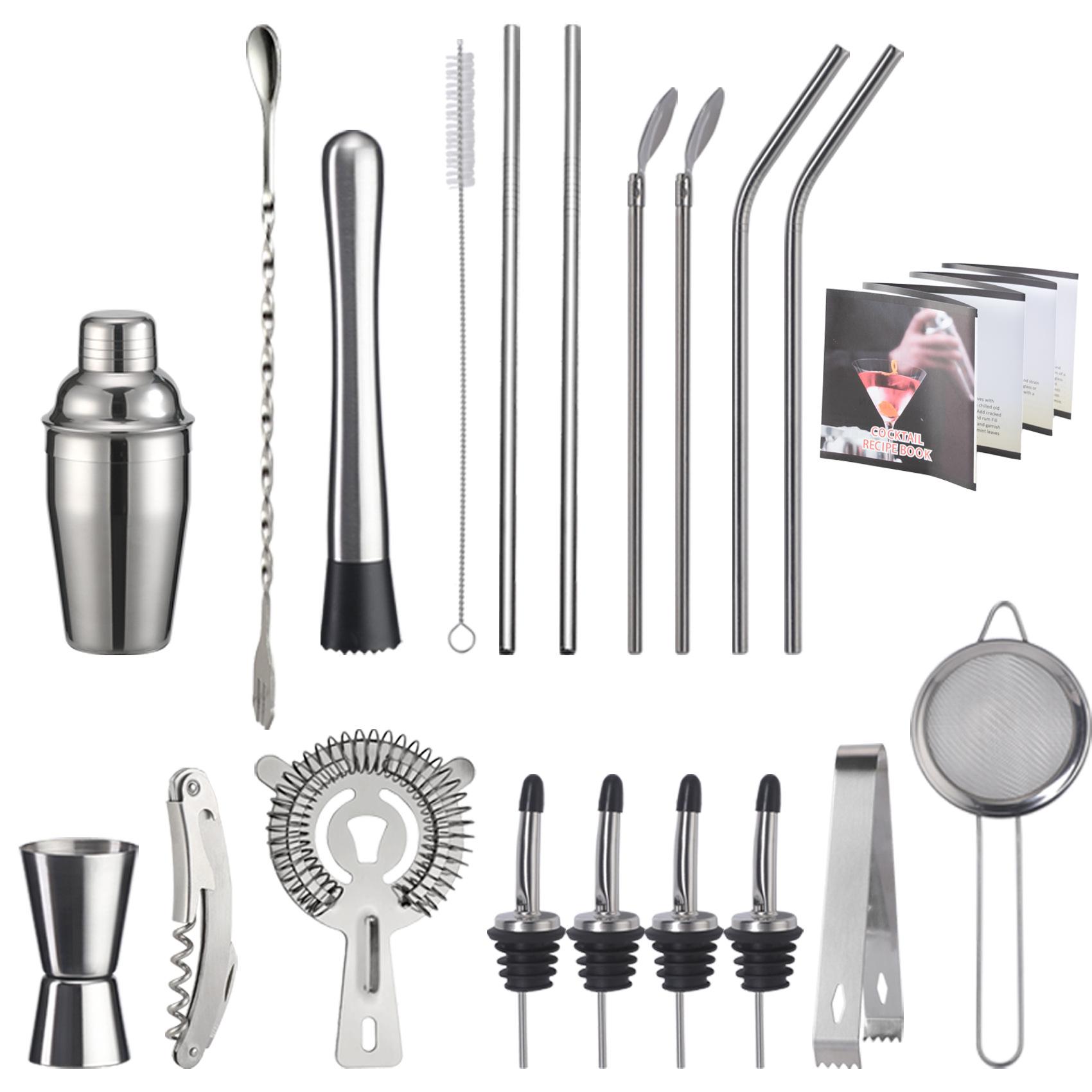 

Набор шейкеров из нержавеющей стали, 19 предметов, шейкер, шейкер, шейкер для коктейлей, барные инструменты