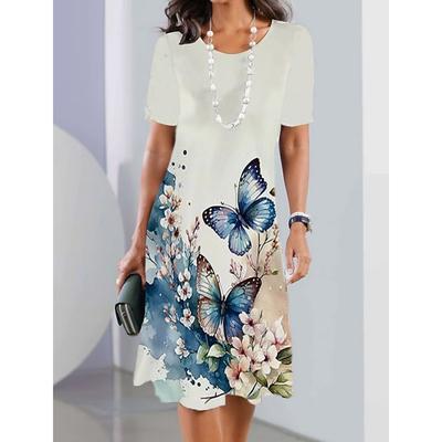 Elegantes Kurzarmkleid Sommer Frau Kleidung 3D-Druck Kleider Mode Party Abendkleid Retro Herbst Streetwear Pullover