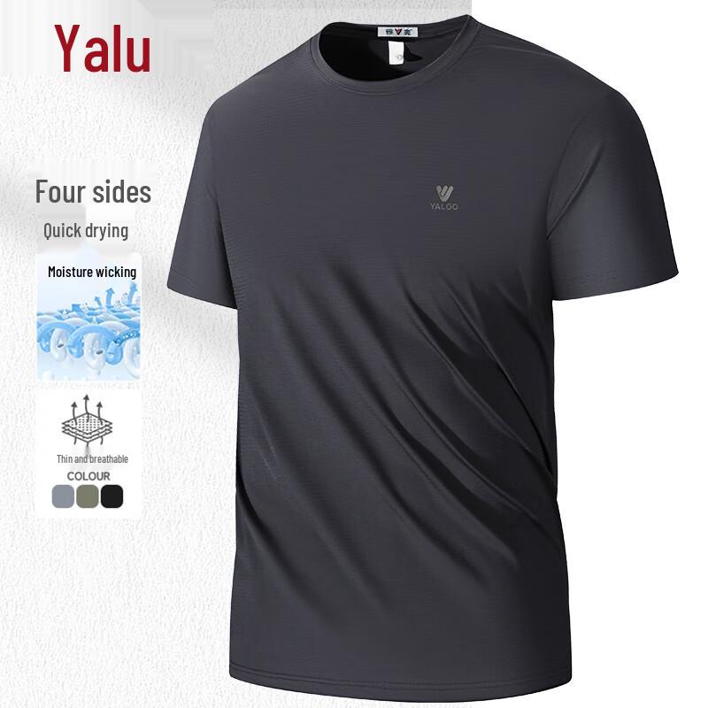 YaLu Men s Wrinkle-Resistant Casual Short Sleeve T-Shirt L