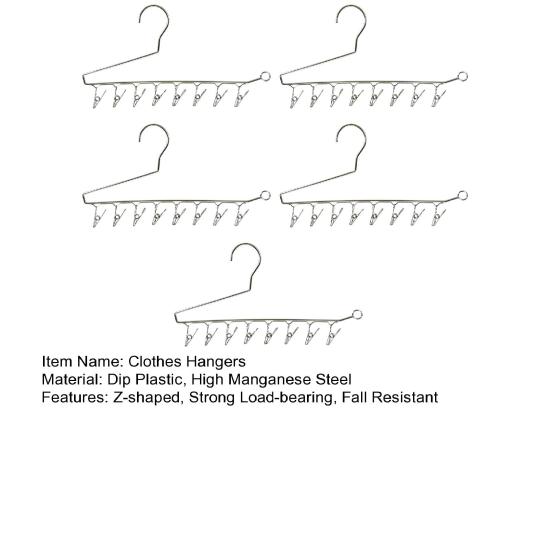 5Pcs Organization Space-saving Durable Z-shaped 35/37cm Household Clothes Racks Clothes Hangers