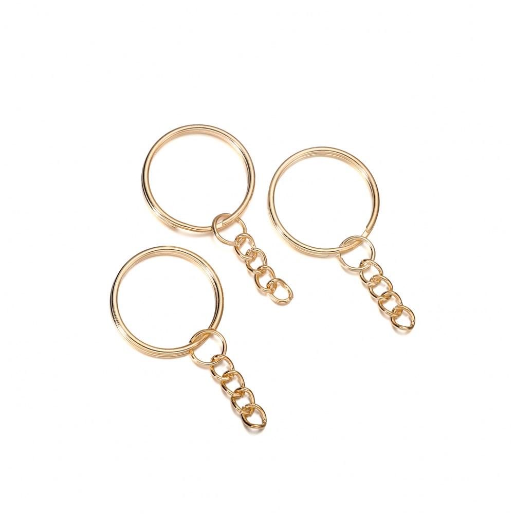 10 Teile/los 25mm Schlüssel Ring Schlüsselanhänger Gold Farbe Rhodium Runde Split Schlüsselbund Schlüsselanhänger für DIY Schmuck Machen Entdeckungen zubehör
