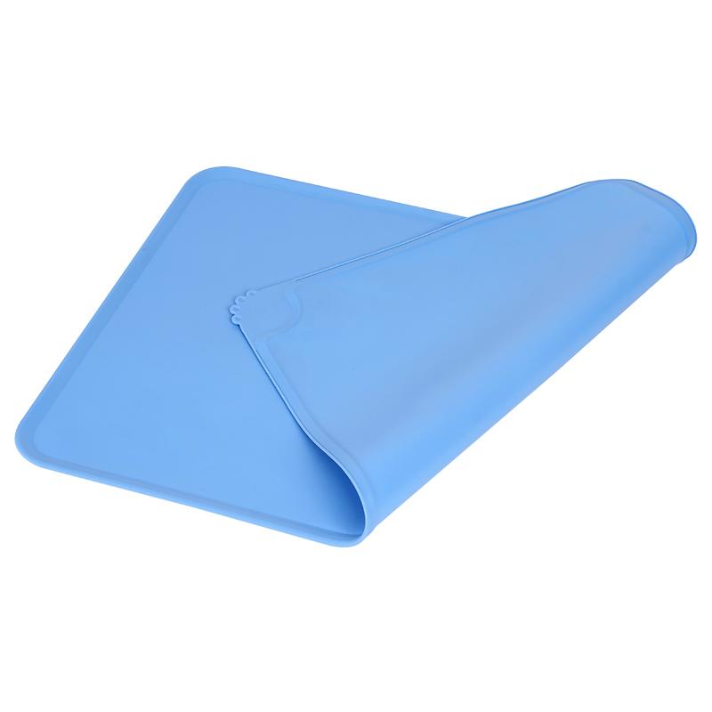 Waterproof Pet Food Pad Pet Mat Dog Cat Solid Color Silicone Non-Stick Pet Bowl Drinking Mat Dog Feeding Placemat Easy Washing