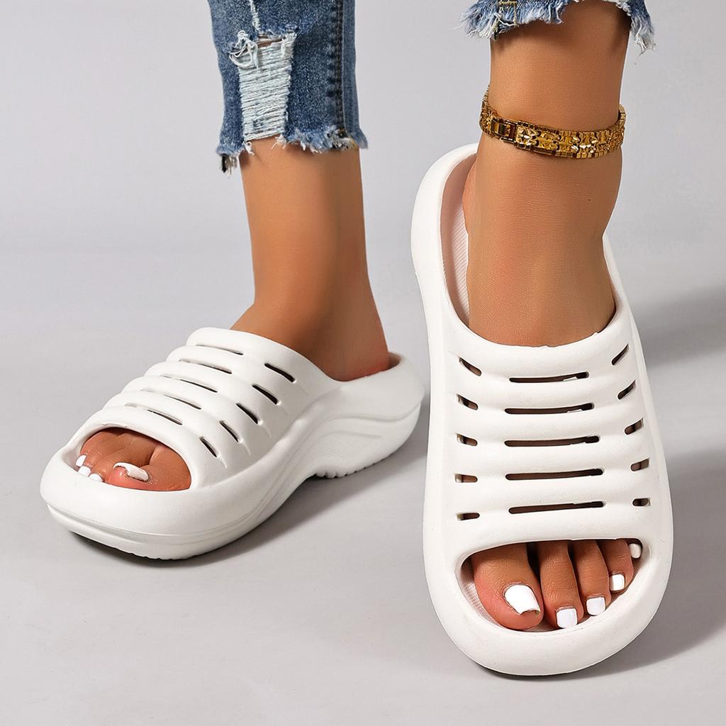 EVA Thick Platform Summer Slippers Women Soft Sole Pillow Slides Outdoor Beach Sandals Woman Non-Slip Bathroom Home Shoes