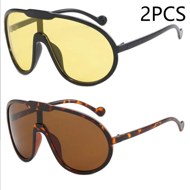 New Large Frame Sunglasses Outdoor Windproof UV Protection Street Fashion Personality Shades