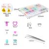 8800 Pcs Alphabet Letter Beads Bright Colors 3mm   Jewelry Accessories with Scissors Pendants Elastic Thread for Crafts