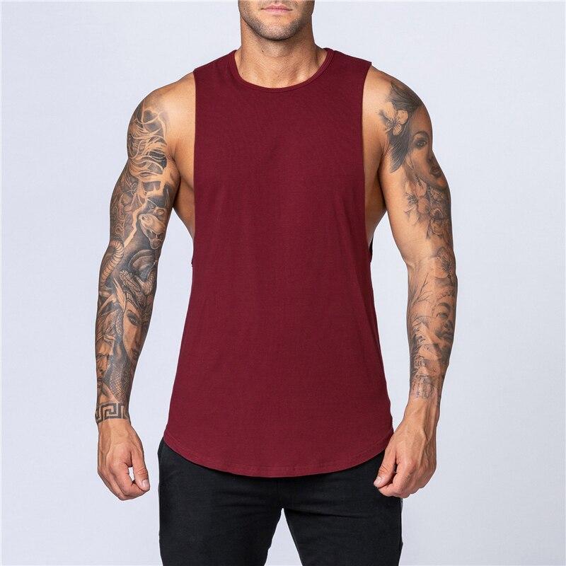 Do The Work  Pure Cotton O-neck Solid Color Men's Summer New Brand Gym Sports Bodybuilding Fitness Workout Breathable Vest