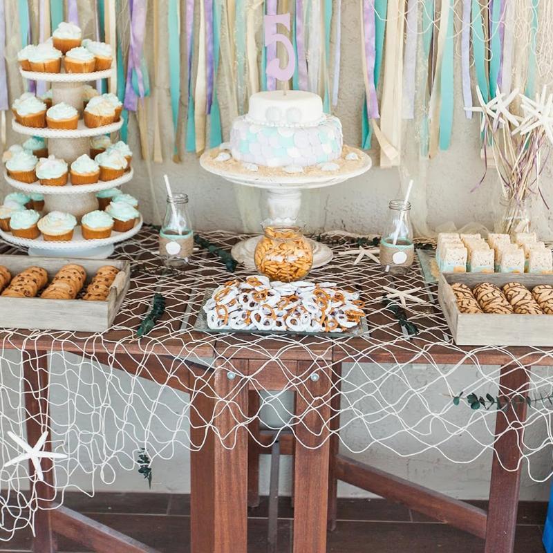 Wall Hanging Nautical Fishing Net Decoration Rustic Style Hawaiian Ocean Beach Theme Graduation Party Decor