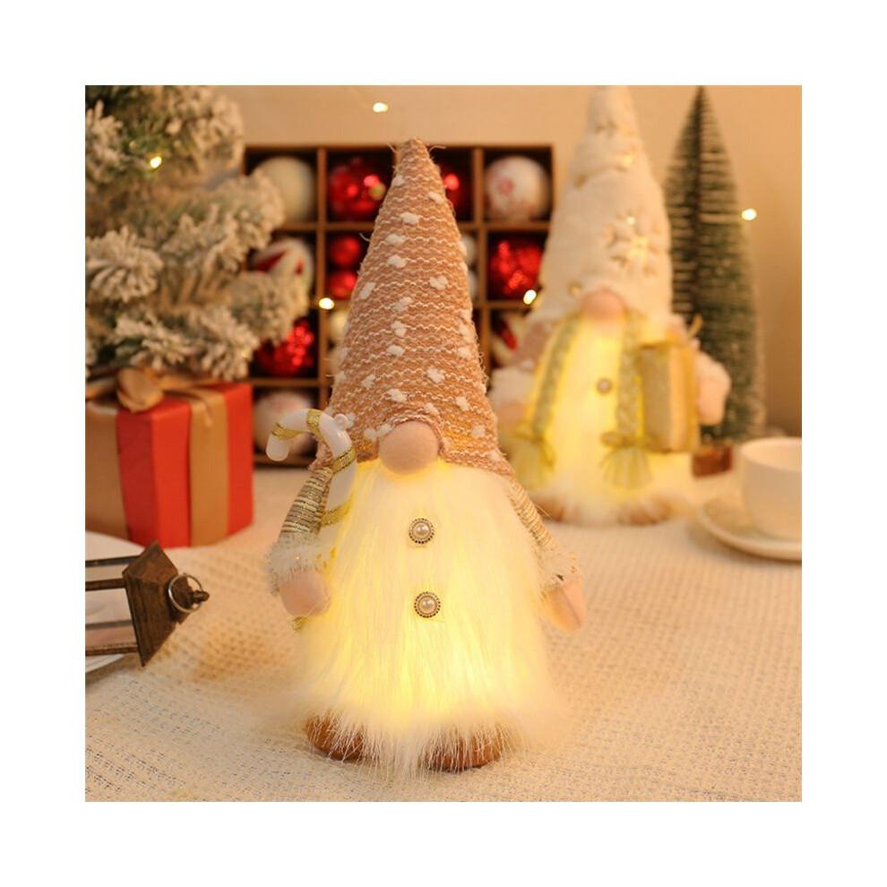 Weihnachtszwerge Aus PlüSch für Weihnachtsdekoration, Rudolph-Puppe mit LED-Licht, Gesichtslose Elfe, Ornament, Weihnachtsgeschenke, Neujahr-A