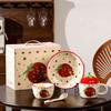 Creative Hand Color Strawberry Ceramic Tableware Large Capacity Cup Dormitory Students School Season Noodle Bowl Girls High Value