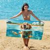 New, Double-sided Velvet Beach Towel Quick-drying Sports Towel Printed Bath Towel