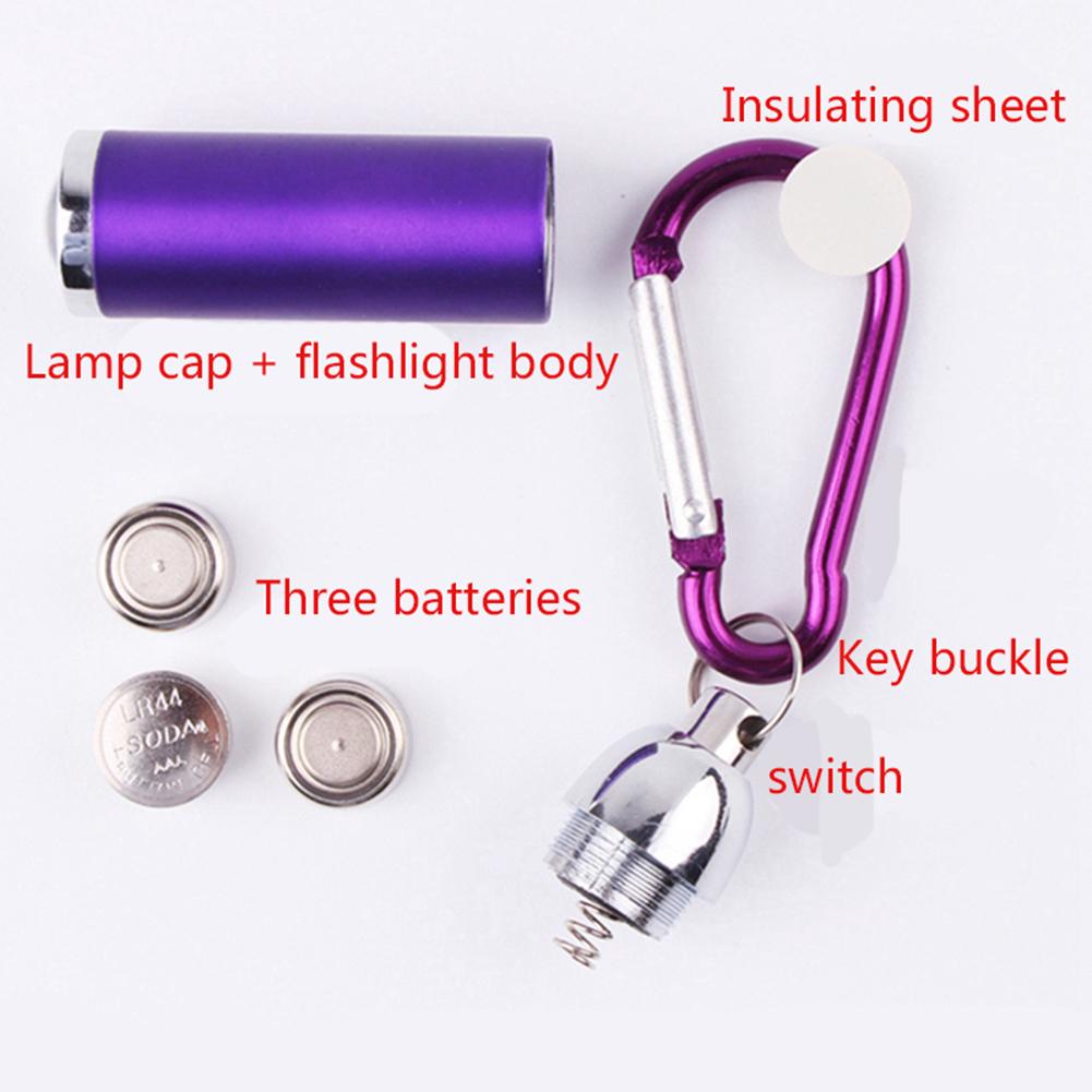 Led Zoom Mini Flashlight Telescopic Strong Light Torch With Keychain Pendant Creative Mountaineering Buckle Gift