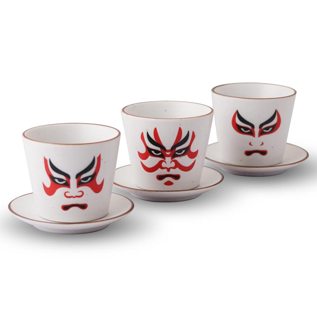 Mino Ware Set of 3 Cold Sake Cups with Small Plates Traditional Japanese Pattern Includes Sake Snack Cup and Gift Made In Japan Half-Cup - - Cup,