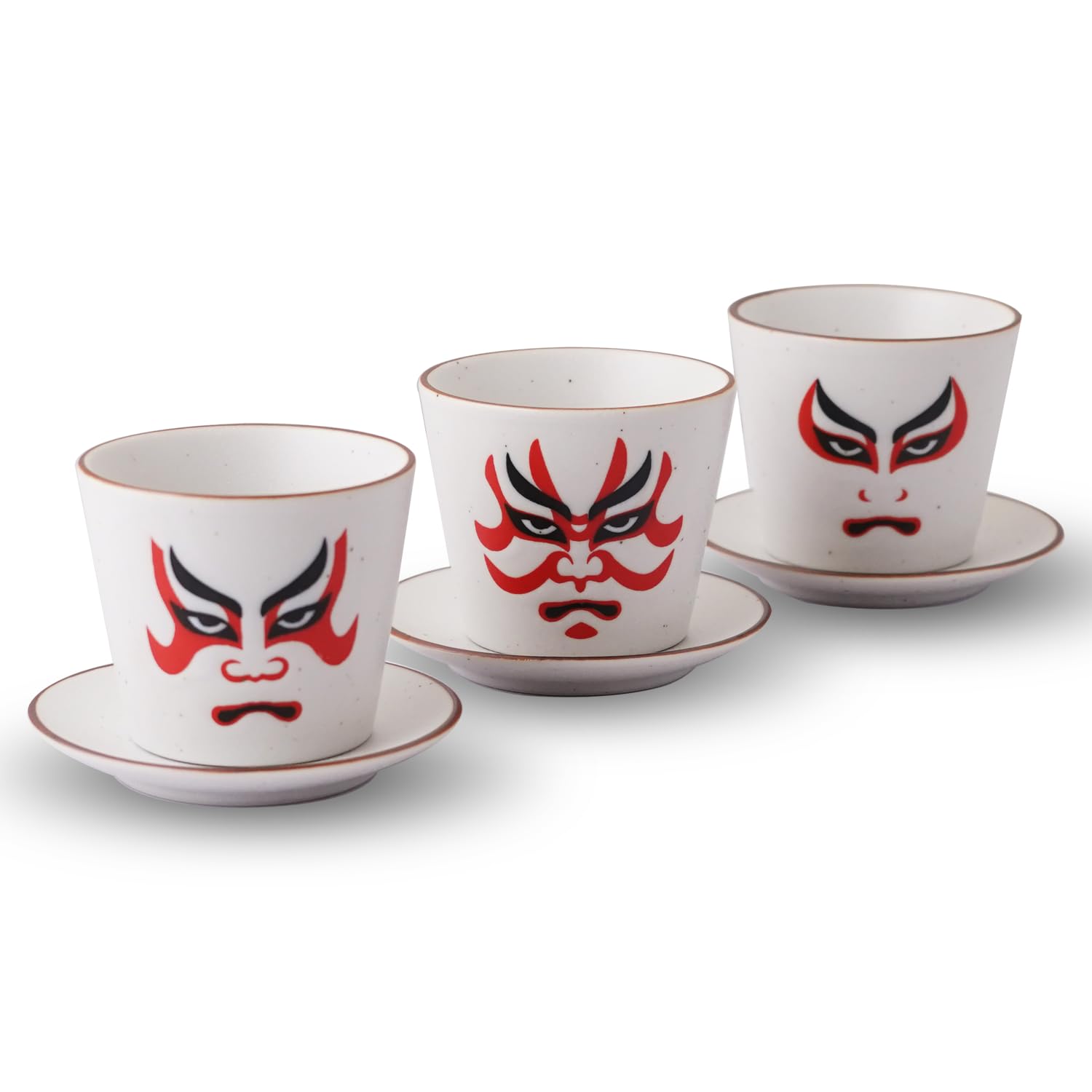 

Mino Ware Set of 3 Cold Sake Cups with Small Plates Traditional Japanese Pattern Includes Sake Snack Cup and Gift Made in Japan Half-Cup - - Cup, белый