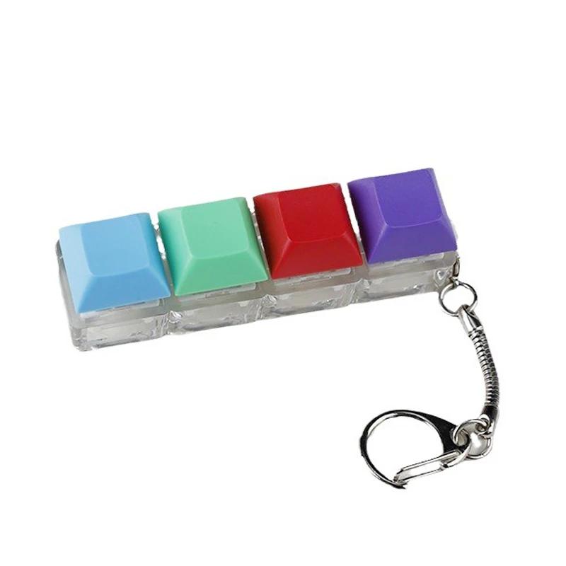 Keyboard Key Fidget Toy Colorful Keychain Keycap Stress Relief Toy For Children Adults Gifts Finger Button Anti-stress Toys