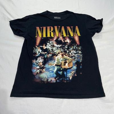 Nirvana MTV Unplugged In New York Graphic Black XS Band Tee Cotton Unisex T-Shirt