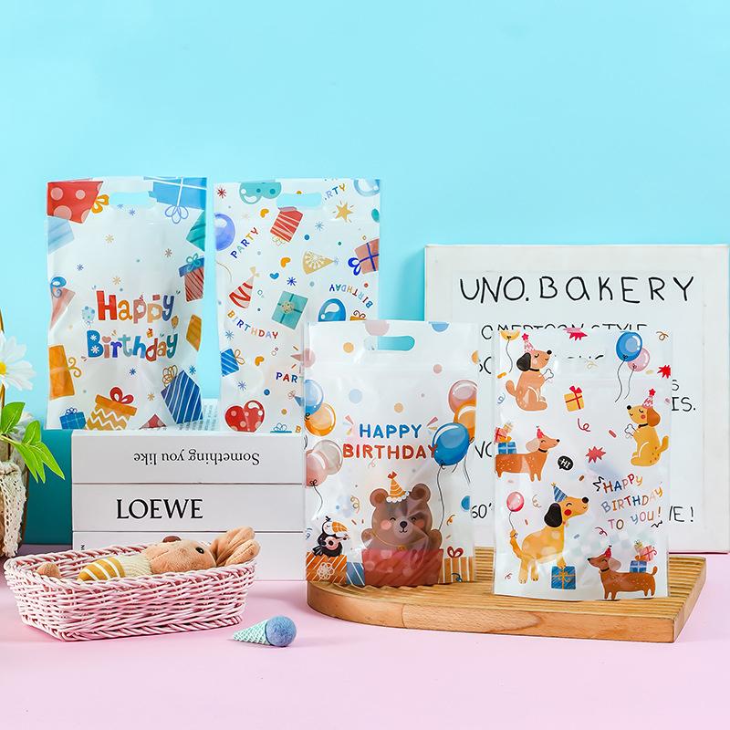 10/20/30/50pcs Stand-up Pouch Birthday Style Cute Cartoon Pattern Gift Storage Bag  Snowflake Crisp Cookies Nougat Bags TMZ