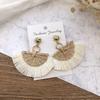 Holiday Style Handmade Grass Rattan Woven Earrings Retro Fringed Simple Stud Earrings Temperament Versatile Women's Earrings