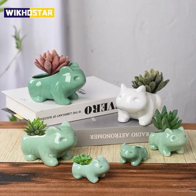 Mini Fioriera Creativa in Ceramica Fioriera per Succulente Fioriera con Foro Carina Fioriera per Piante Verdi Decorazione Giardino Casa outdoor