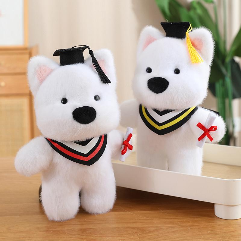 Highland White West Terrier Cute Plush Toy Material Graduation Gift Kid Students
