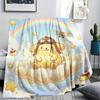 1PC Pompompurin Print Flannel Blanket, High quality All Seasons, Home Decor, Warmth and Comfort, Perfect for Christmas Gifts