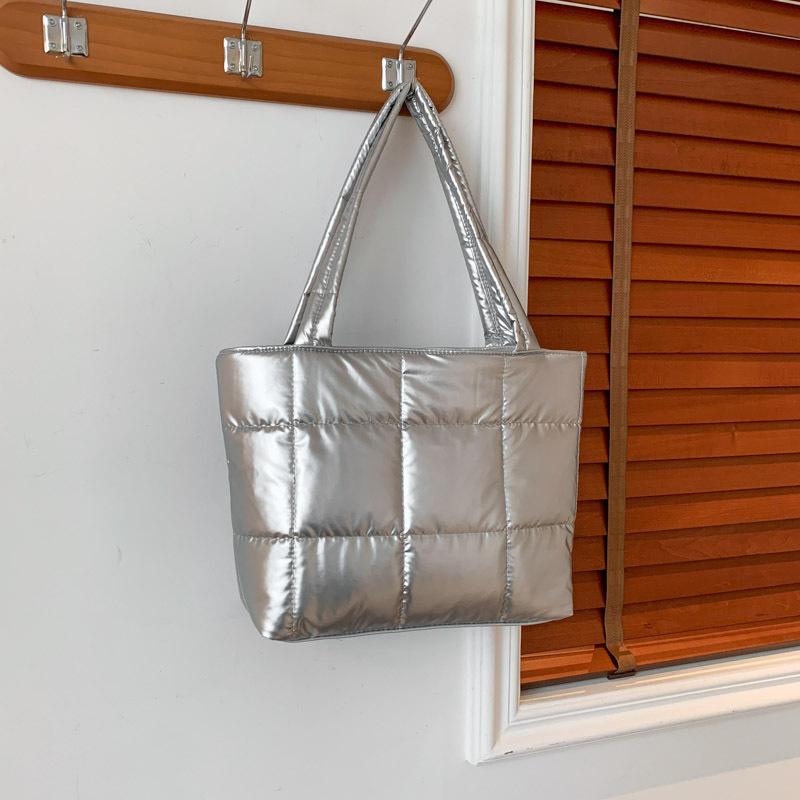 

2025 early spring new personalized cotton clothes fashion casual plaid embroidery thread handbag women s hand carry tote bag