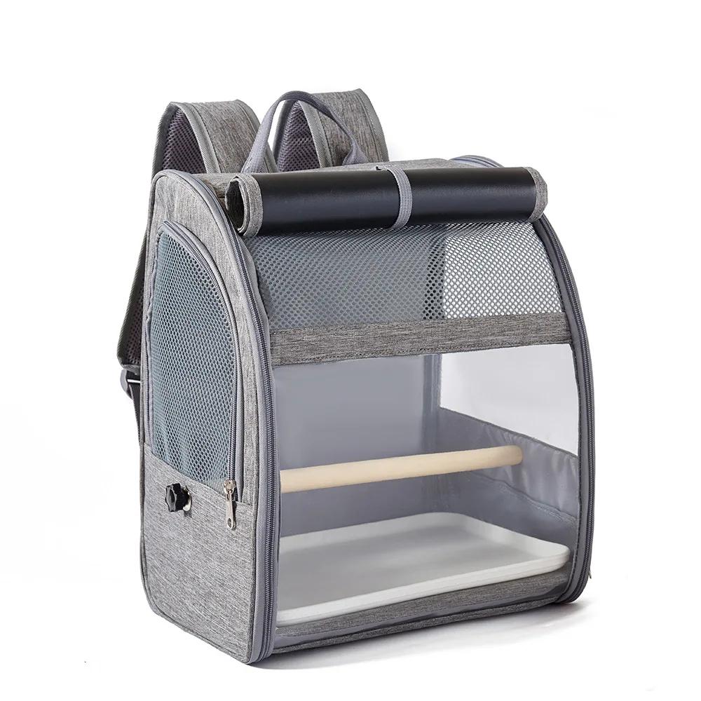 Portable Bird Carrier Bird Backpack with Perch and Tray for Birds Cockatiel Parrot Breathable Large Space Bird Cage Travel Bag