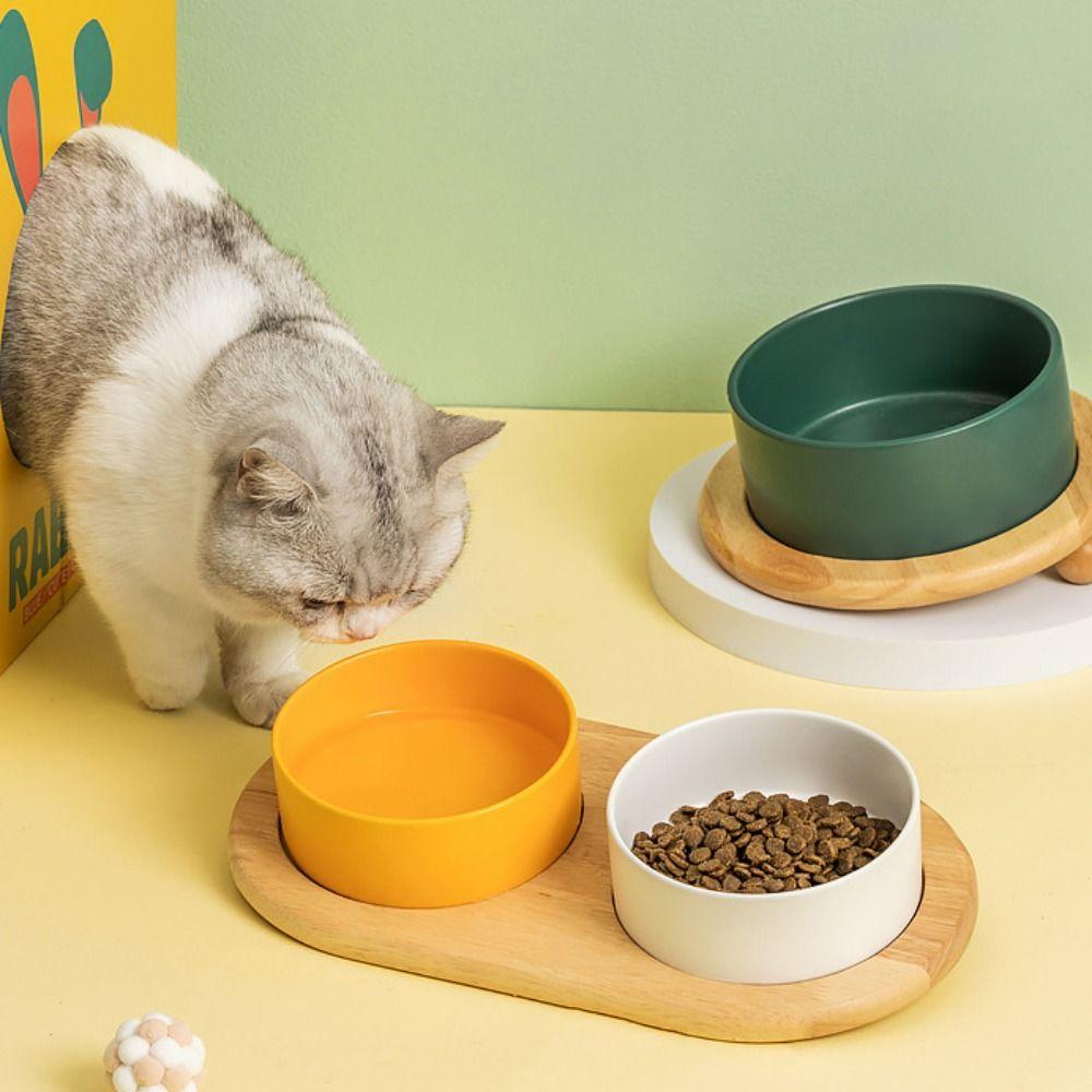 Anti-slip Cat Food Bowl Anti Rollover Dog Water Feeder Imitation Ceramics Cat Bowl  For Dogs Cats