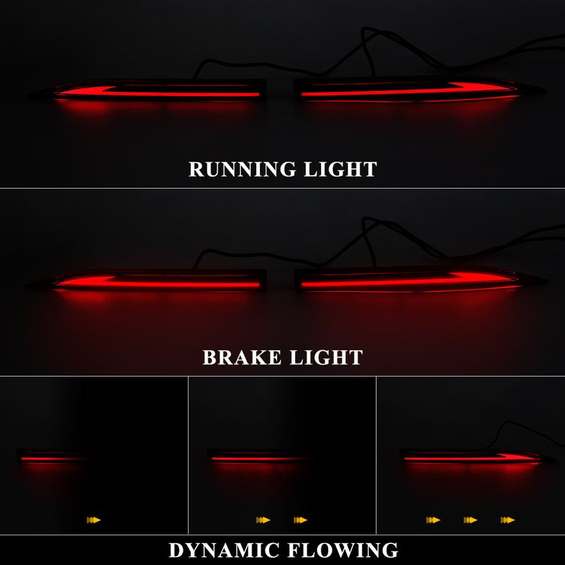 A set of LED Tail Light  For Toyota Yaris Ativ Vios   Brake Light Rear Bumper Reflector Lamp Dynamic Warning Light 12V