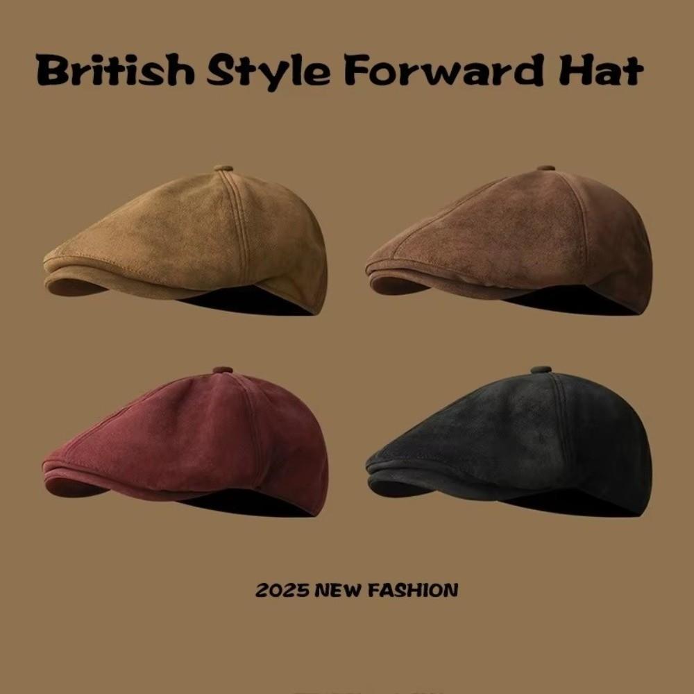Retro Forward Hat Imitation Suede Timeless Ivy Cap Casual Beret Autumn Winter Wear