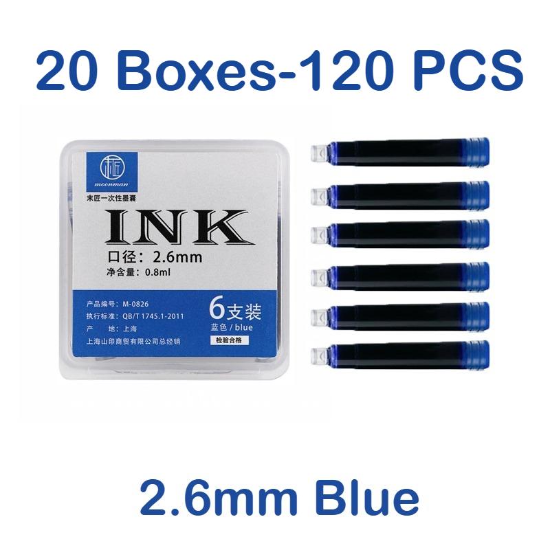 120/6 PCS Majohn Ink Sac Black 2.6/3.4mm 37mm Fountain Pen Ink Cartridges for JINHAO Hongdian Office School Supplies Stationery