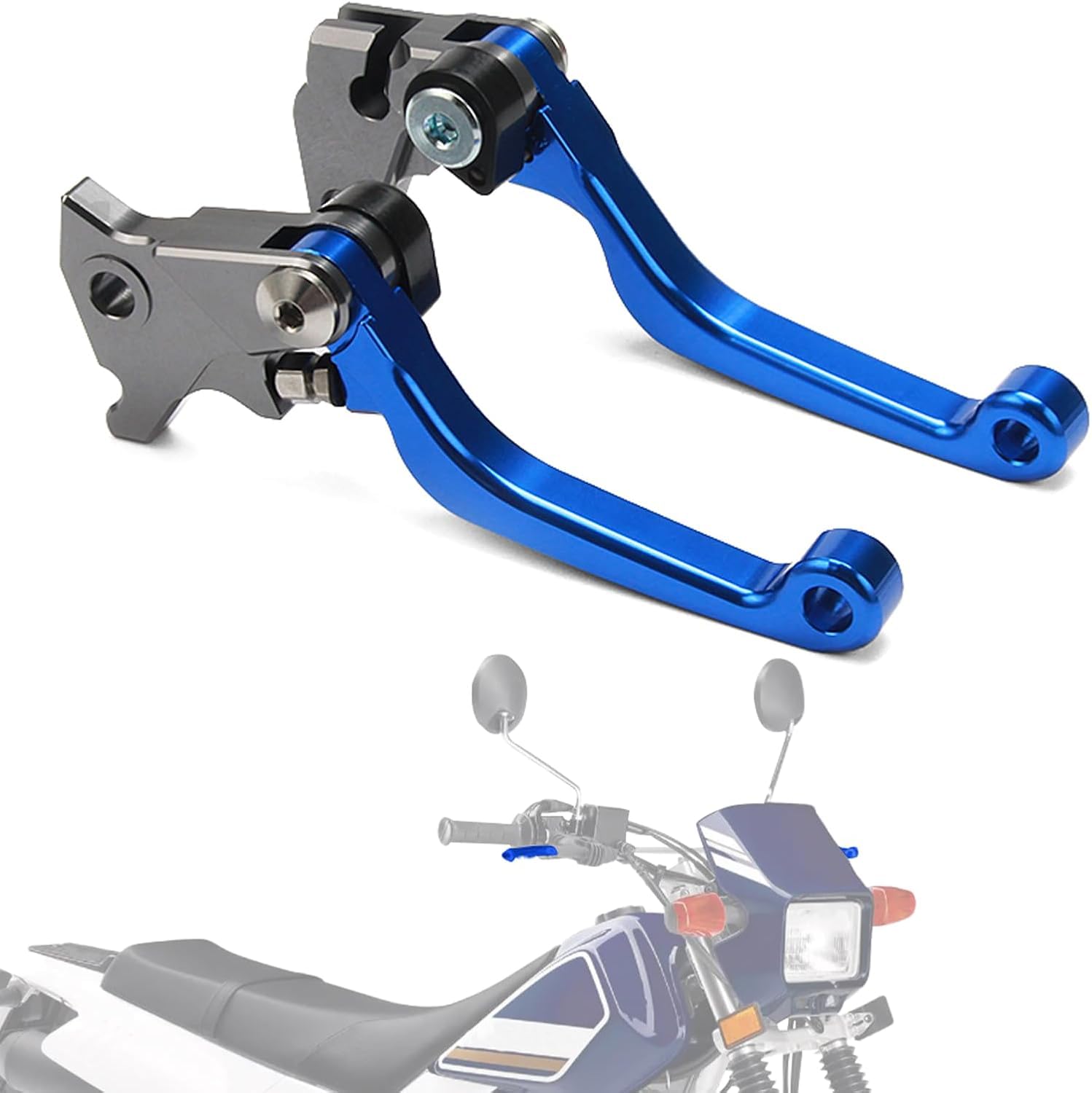 

JFG Motorcycle Brake Clutch Lever Set, Adjustable, Foldable, Aluminum, Compatible Models Selo 250, XT250, TTR250, TW200, YZ80/85, Motorcycles - Blue чёрный