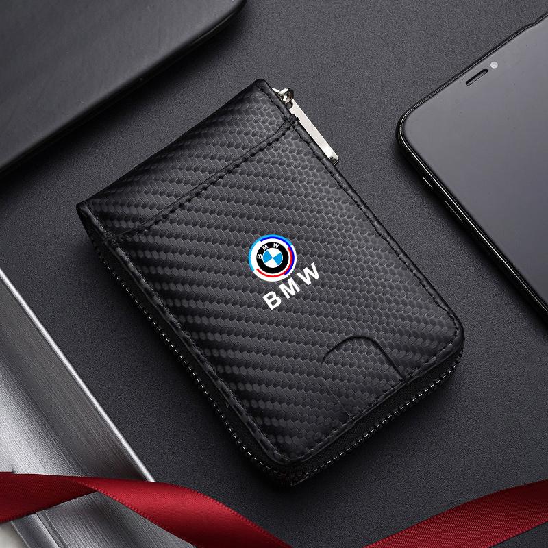 Car Carbon Fibre Patten Wallet Driver License Case Card Holder For BMW 50th Anniversary 1 3 5 7 series E83 F16 E70 BMW M M3 M5 dnsh52